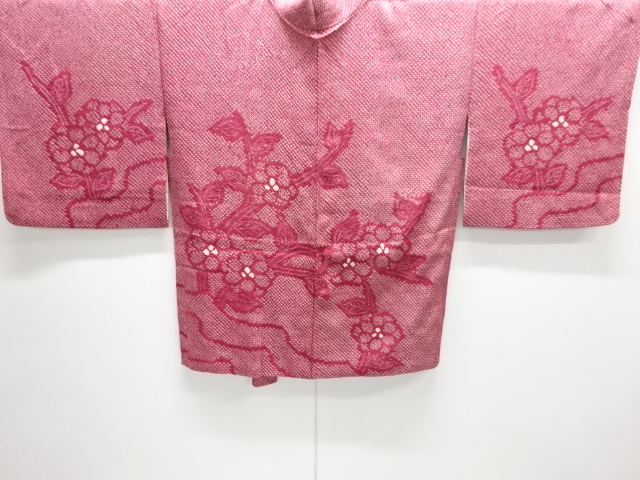 JAPANESE KIMONO / ANTIQUE HAORI / SILK / ALL SHIBORI / BRANCH FLOWER